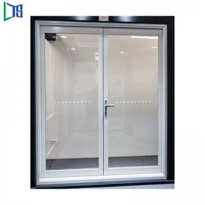 As2047 alumínium háztartási ajtó, porbevonattal szürke és dupla alacsony-E üvegezésű, hőálló és hangbiztos