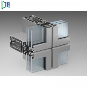Gyártás és tervezés Alumínium keret homlokzati üvegfüggönyös fal, dupla üvegezés, hang- és hőálló